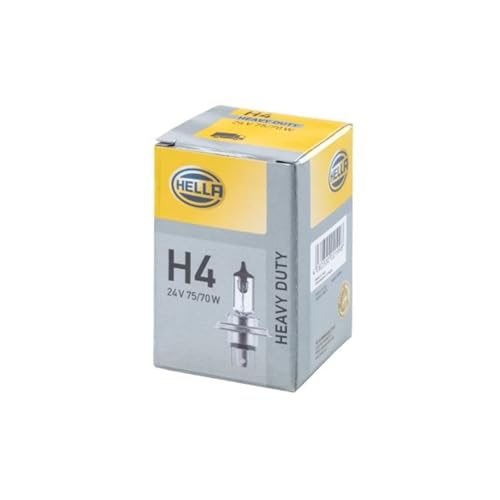 HELLA 8GJ 002 525-251 Halógena Lámpara - H4 - Heavy Duty - 24V - 75/70W - Modelo de zócalo, bombilla incandescente: P43t-38 - caja - Cant.: 1