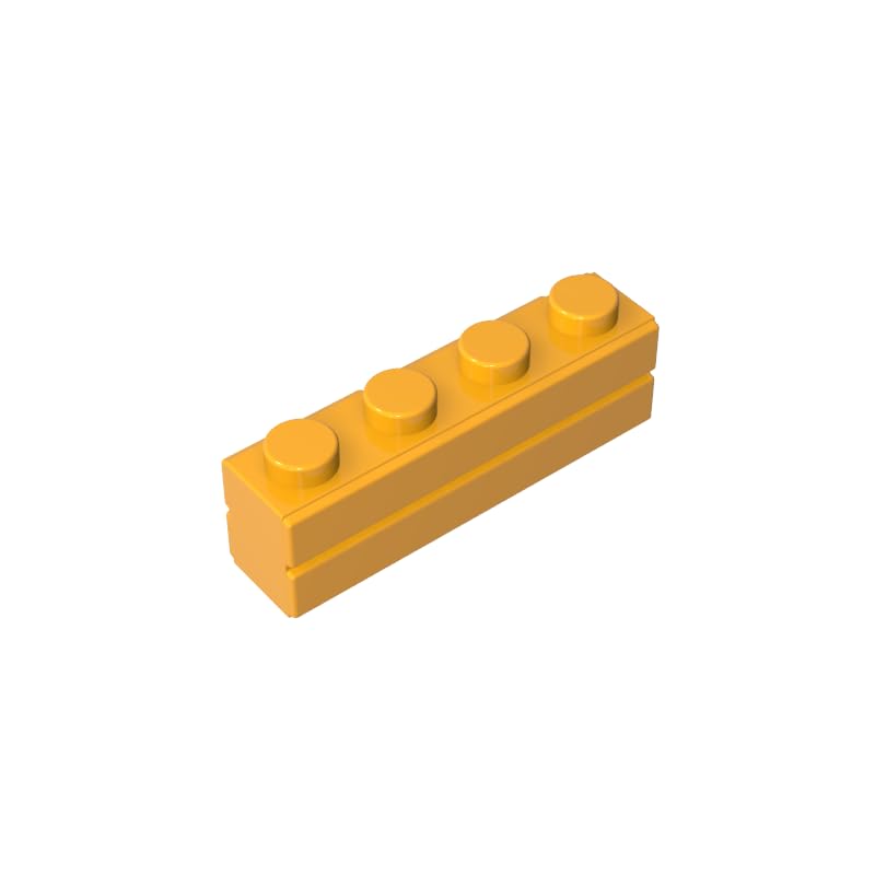 15533 Brick Special 1X4 with Masonry Brick Profile 50 Pieces High-Precision MOC Building Bricks Replacement Parts Compatible with Lego bricks GDS-632 Bright Light Orange