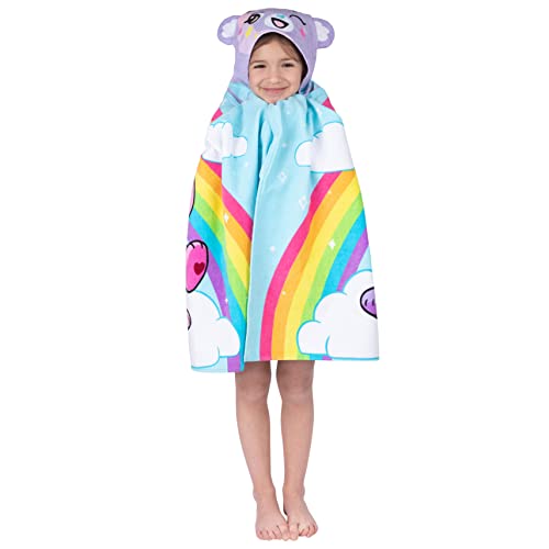 Image of Care Bears Bath /Pool /Beach Soft Cotton Terry Hooded Towel Wrap, 24 in x 50 in, By Franco Kids