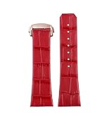 Generico luwencheng Cinturino orologio pelle uomo tacca 23mm fibbia pieghevole cinturino sostitutivo rosso marrone Per Omega Constellation(Red,Gold clasp)