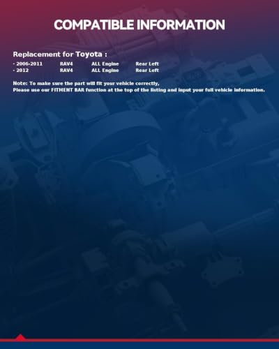 Image of KAX Rear Left Brake Caliper for 2006-2012 Toyota RAV4