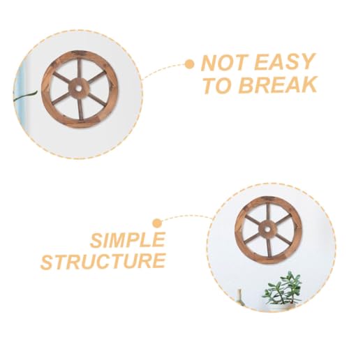 Roue de charrue en bois de 40 cm objet déco rustique mural - 6