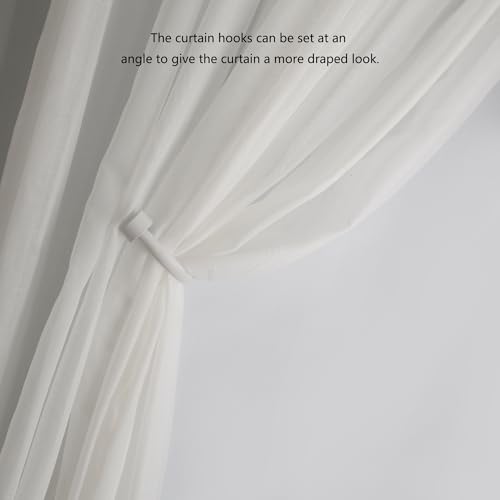 2PCS Curtain Holdbacks, Wall Mounted Curtain Holders, Curtain Hooks for Drapes, Curtains Tie Backs Hooks for Bedroom, Living Room, White by ztlab - Used condition - Image 5