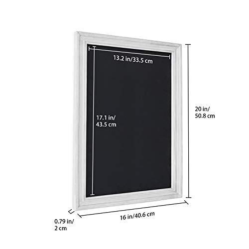 Emaison Rustic Magnetic Chalkboard Signs 16 X 20 Inch Wood Framed Wall Hanging Display Board For Wedding, Bar, Kitchen, White #TOP3