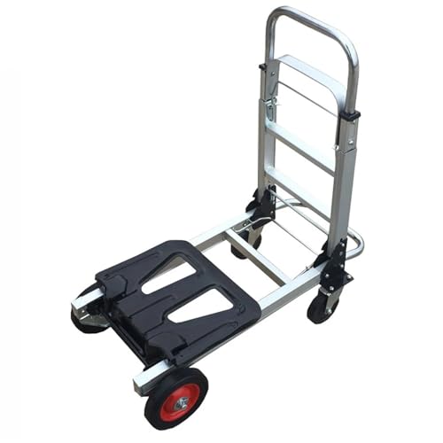 Chariot à plateau multifonctionnel en aluminium avec 4 roues robustes en caoutchouc