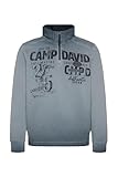 camp david logo bedeutung Rippbündchen an den Ärmeln Camp David Herren Troyer-Sweatshirt Oil Dyed mit Logo Design