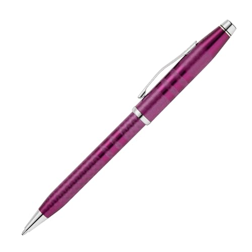 Image of Cross Century II Midnight Plum with Polished Chrome Appointments Refillable Ballpoint Pen - Medium Point, Black Ink, Presented in a Luxury Gift Box