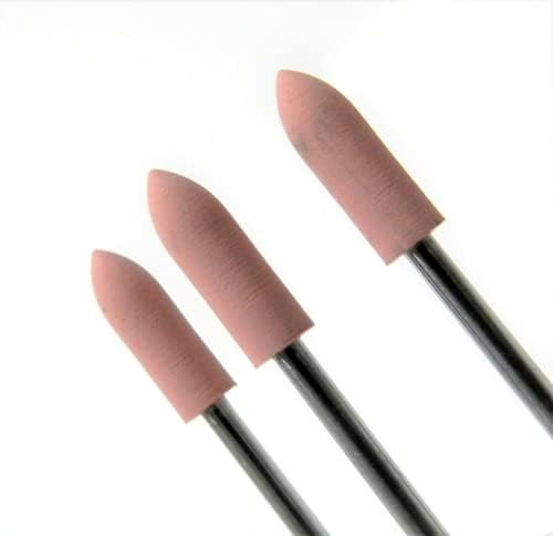 Pink X-Fine Silicone 16 x 5.2mm Bullet Point Mounted Polisher Made in Germany Pack of 10 by JTS