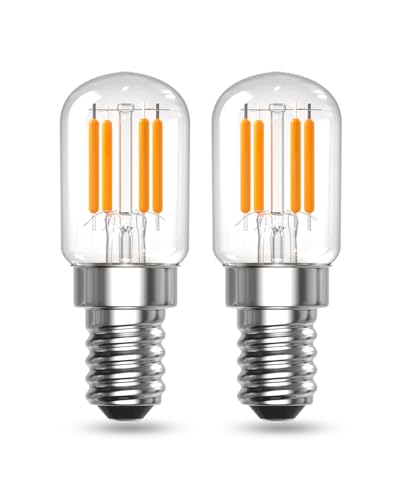 Klarlight Bombillas LED E14 2W Bombillas LED, Blancas Suaves y Cálidas 2200K, Vintage Bombillas E14 SES de Tornillo Pequeño, Bombilla de Refrigerador, Máquina de Coser, 15W Equivalentes, 2 Ppaquetes