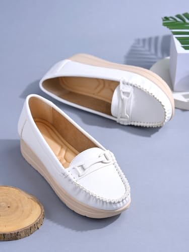 Image of Shoetopia Women's White Sandals - Stylish Slingback Slip-On Bally || Bow Design, Comfortable Casual & Party Footwear