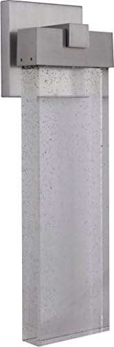 Craftmade Z1614-SA-LED Aria Crystal Outdoor LED Wall Sconce, Satin Aluminum 1-Light (6" W x 20" H) 12 Watts
