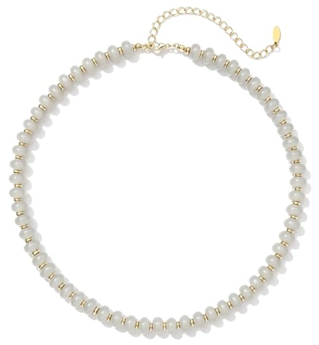 Beaded Necklaces for Women Boho Colorful Bead Choker Necklace (gray)
