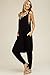 ANNABELLE Women's Comfy Rayon Solid Color Sleeveless Harem Plus Size Jumpsuits Black 2XL J8004X
