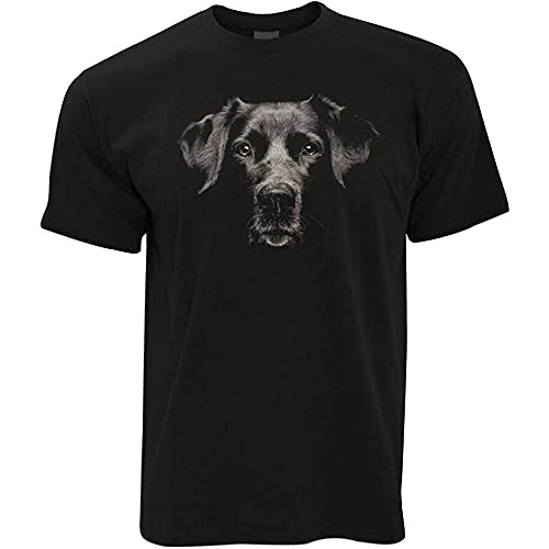 Dog Face Nice Puppy Head Photo Men's T-Shirt Unisex Black Tee S