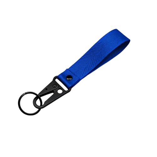 Ywdiml Car Key Chain, Fabric Metal Anti-lost Vehicle Keychain, Multi-Function Motorcycle Key Lanyard for Men Women, Universal Fit (Blue)