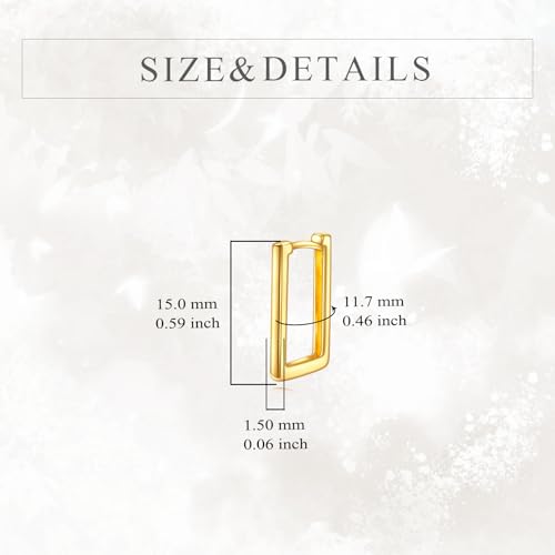 KECHO 14K Solid Gold Square Earrings for Women Square Hoop Earrings Jewelry Gifts for Women4