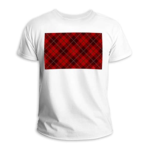 T-shirt unisexe col rond coton carreaux rouges pour éviter la transpiration et rester stylé