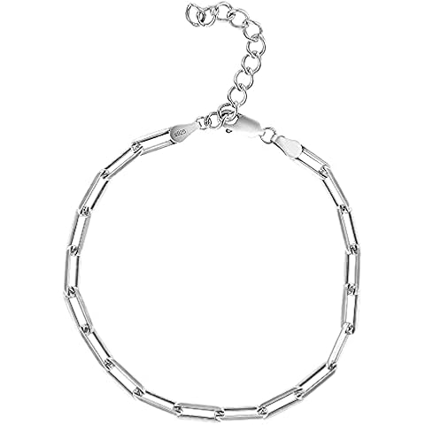 GOXO Elephant 925 Sterling Silver Crystal Friendship Celtic Bracelet Jewelry Gift for Women Girls (paperclip bracelet) Cover