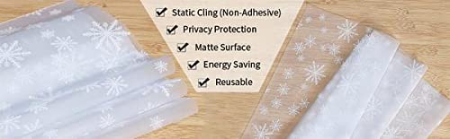 Image of WISDOM Privacy Window Film Frosted Glass Film No Glue Anti-UV Window Sticker Non Adhesive for Privacy Office Meeting Room Bathroom Living Room (Snowflake Frosted, 24 x 136 inch)