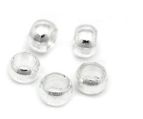 Perles à Écraser Argent 2,5 mm - Lot de 100 pcs