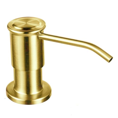 Maizoon Integrierter Seifenspender für die Küche, 304 Edelstahl, Pumpkopf mit 500 ml Flasche und 100 cm Verlängerungsrohr, Spülseife, Handlotionspender, goldfarben