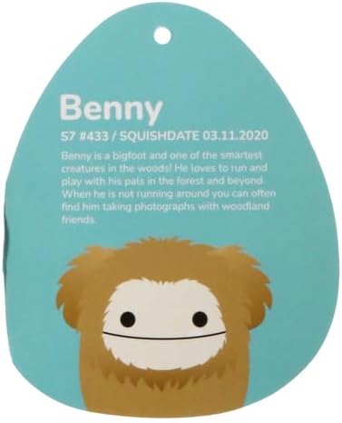 Squishmallows Official Jazwares 7.5-Inch Benny Bigfoot with Golden Hair