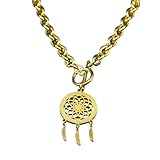 Nuevo para la 2025, collar con colgante de plumas de hojas bohemias, conjunto de joyas para mujeres y hombres, pulsera de acero inoxidable de color dorado, accesorios de, regalo creativo