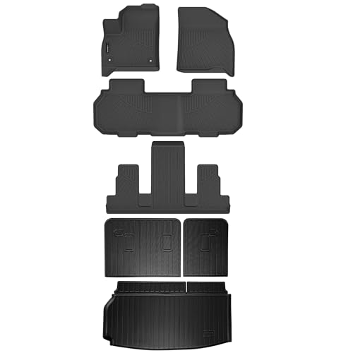 AUXKO All Weather Floor Mats Cargo Mat Backrest Mat Fit for 2024 2025 2026 Chevy Traverse & GMC Acadia 7 Seat/2025-2026 Buick Enclave TPE Liner Accessories Odorless Anti-Slip Black by AUXKO - Used condition - Image 2
