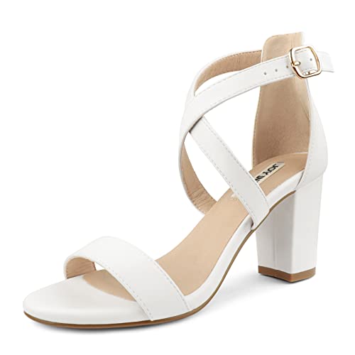 Image of JOY IN LOVE Women's Chunky Block Heels 3 Inch Ankle Strap Low Heel Sandals