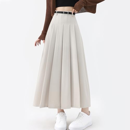 Maxi Skirt for Women Trendy Dressy High Waisted Swing Flowy A Line Pleated Business Casual Long Skirts Fall Clothes3