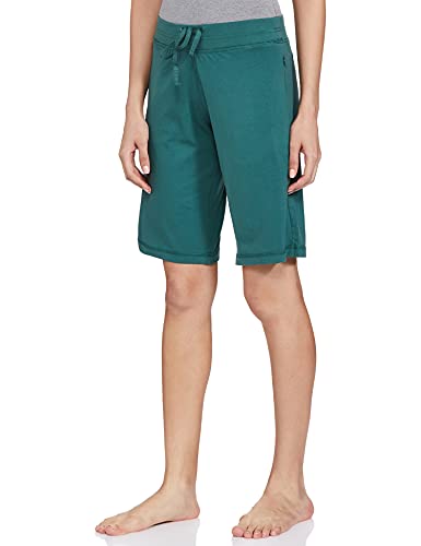 Image of Enamor Mid Rise Knee Length Drawstring Closure City Shorts for Women - Slim Fit, Soft and Breathable Cotton - E044