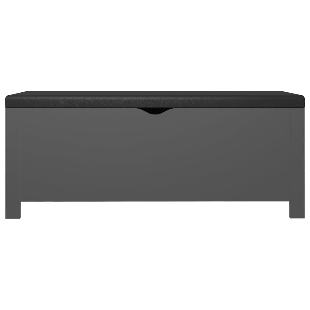 Caja de almacenaje con cojín gris, baúl de madera 105 x 40 x 45 cm, banco con tapa y espacio de almacenamiento, organizador para salón, dormitorio, pasillo, habitación infantil, ordenada