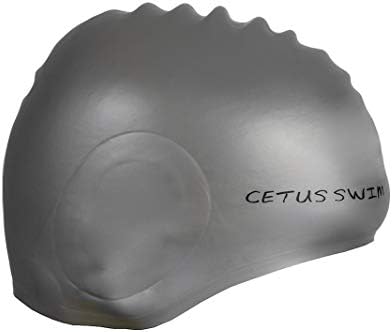 Touca de Silicone para Natação Cetus Cobre Orelha