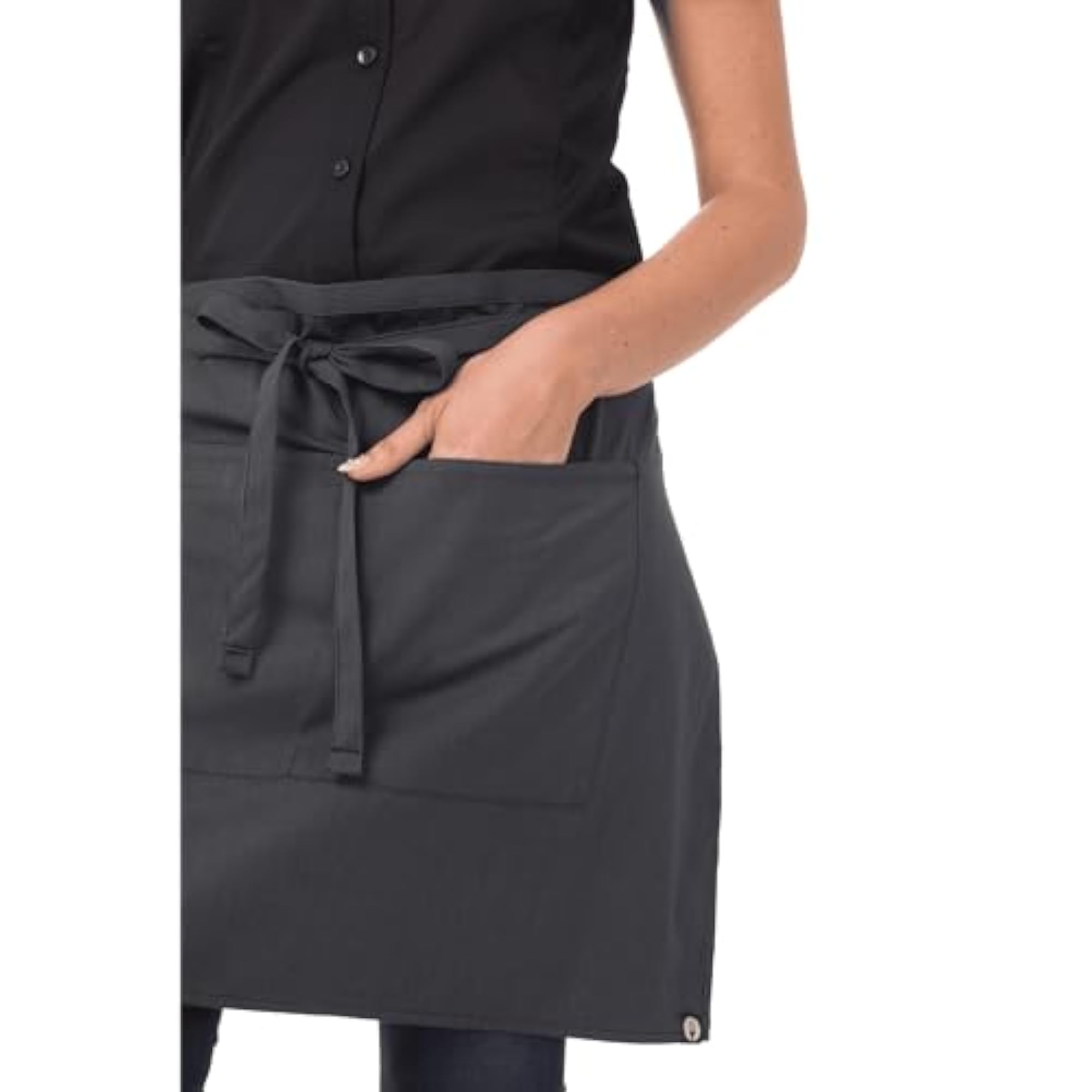 Half Bistro Apron, Dark Gray, One Size