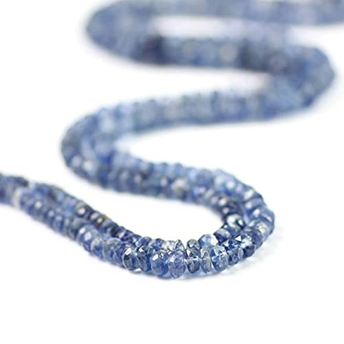 Kyanite micro facettée 5mm véritable pour remplacer les perles synthétiques ternes