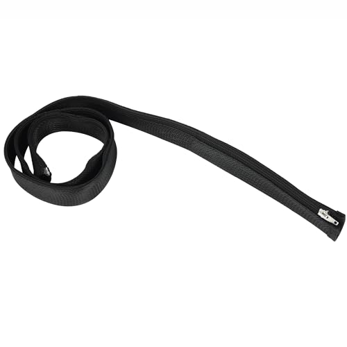 Electraline 71719 Recogedor de cable con cremallera, longitud 1,5 metros, diámetro 25 mm, negro, funda recoge cable elástico, solución oculta cable para oficina, casa, garaje, etc.
