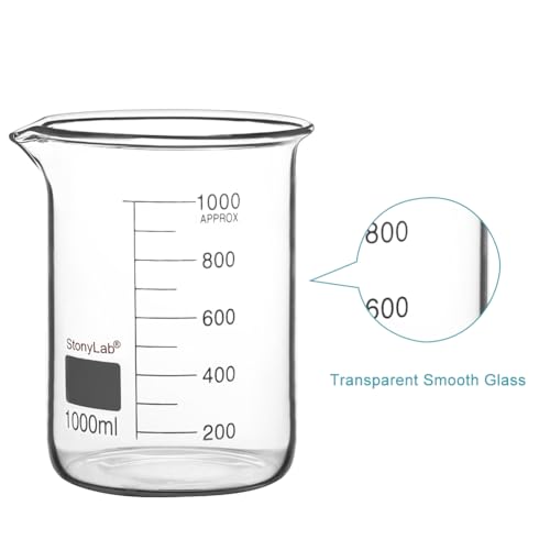 Bécher en verre stonylab de qualité supérieure en forme basse de 1000 ml - 4