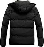 Wantdo Men's Puffer Jacket Thicken Padded Winter Coat with Removable Hood