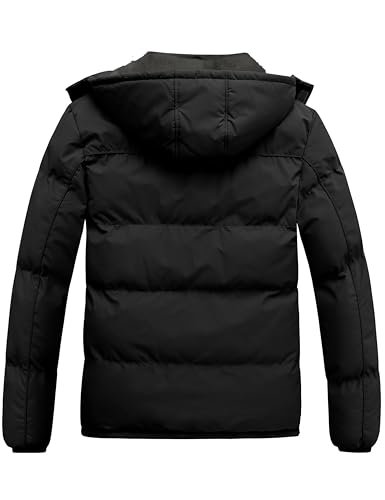 wantdo Men's Warm Puffer Jacket Thicken Waterproof Winter Coat with Detachable Hood2