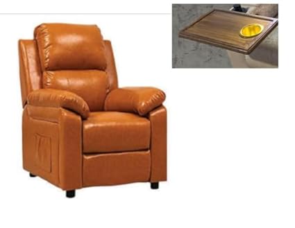 Manual Recliner | 1 Seater Sofa |1 Food Tray | 1 Seater Chair Sofa | Finish Model RT05