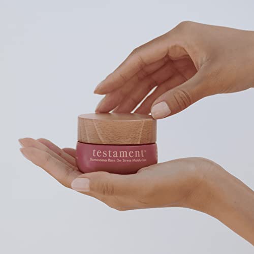 Testament Beauty Damascena Rose De-Stress Face Moisturizer Day Night Anti-Aging, Face Neck Cream To Smooth Skin And Reduce Wrinkles, Calming With Probiotics, 1.7 Oz New Launch #TOP1