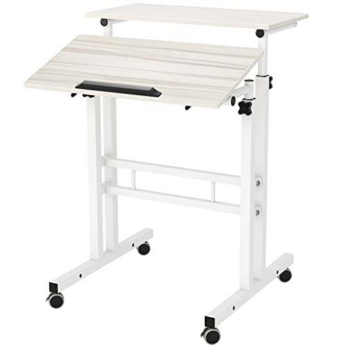 SogesHome Altura Ajustable Mesa móvil de pie Mesa para computadora Escritorio para computadora portátil Estación de Trabajo, Estudio, Dibujo, Escritorio de artesanía, Escritura, Pintura