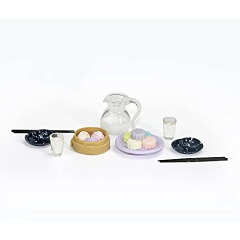 21 Pieces 1:12/ 1:6 Scale Miniatures Dollhouse Kitchen Accessories Dinnerware Set Miniature Milk Jug Cup Bowls Chopsticks and Porcelain Plate Dessert Cookies Food Model Decoration for Doll Decor Cover