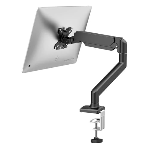 Support de moniteur ergonomique blanc en aluminium avec vérin à gaz durable