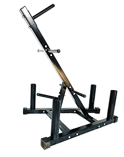 Image of Protoner Olympic Bar and Weight Plates Storage Rack, Plate Stand and bar Holder, Weight Plate Rack with Barbell Holders, Weight Plate Tree Compact Exercise Equipment Storage Rack