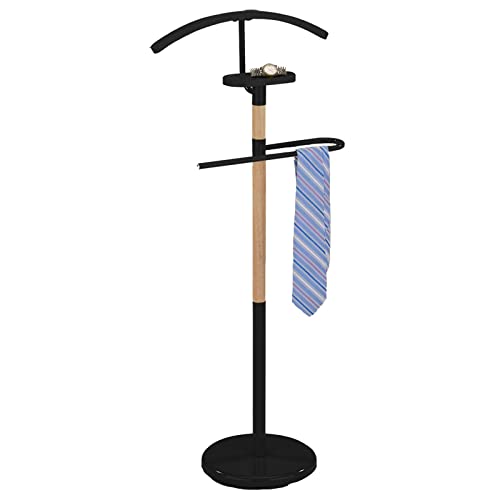 IDIMEX Valet de Chambre BODO chevalet de Nuit Portant pour vêtements en métal Noir et Bois