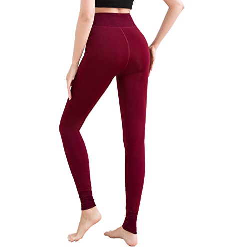Image of Pnadty Women's High Waisted Velvet Warm Elastic Tights Winter Fleece Lined Thick Leggings Pants
