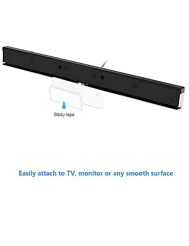 USB Wired Wii Sensor Bar, Replacement Infrared Ray Motion Sensor Bar for Nintendo Wii/ Wii U/ PC -Black & Silver - Thumbnail 7