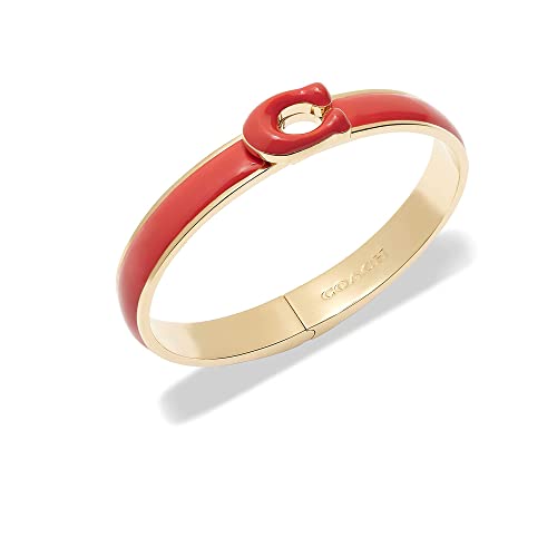 Coach Signature Tabby Bangle Bracelet Orange/Gold One Size #TOP21