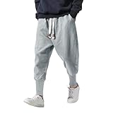 PRIJOUHE Men's Joggers, Sweatpants, Low Crotch Sweats Slim Fit Trousers Harem Hip Hop Pants